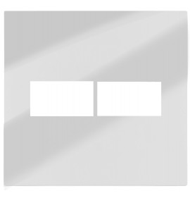 Placa 2 Módulos Separados com Suporte 4x4 - RECTA Espelhada Gloss